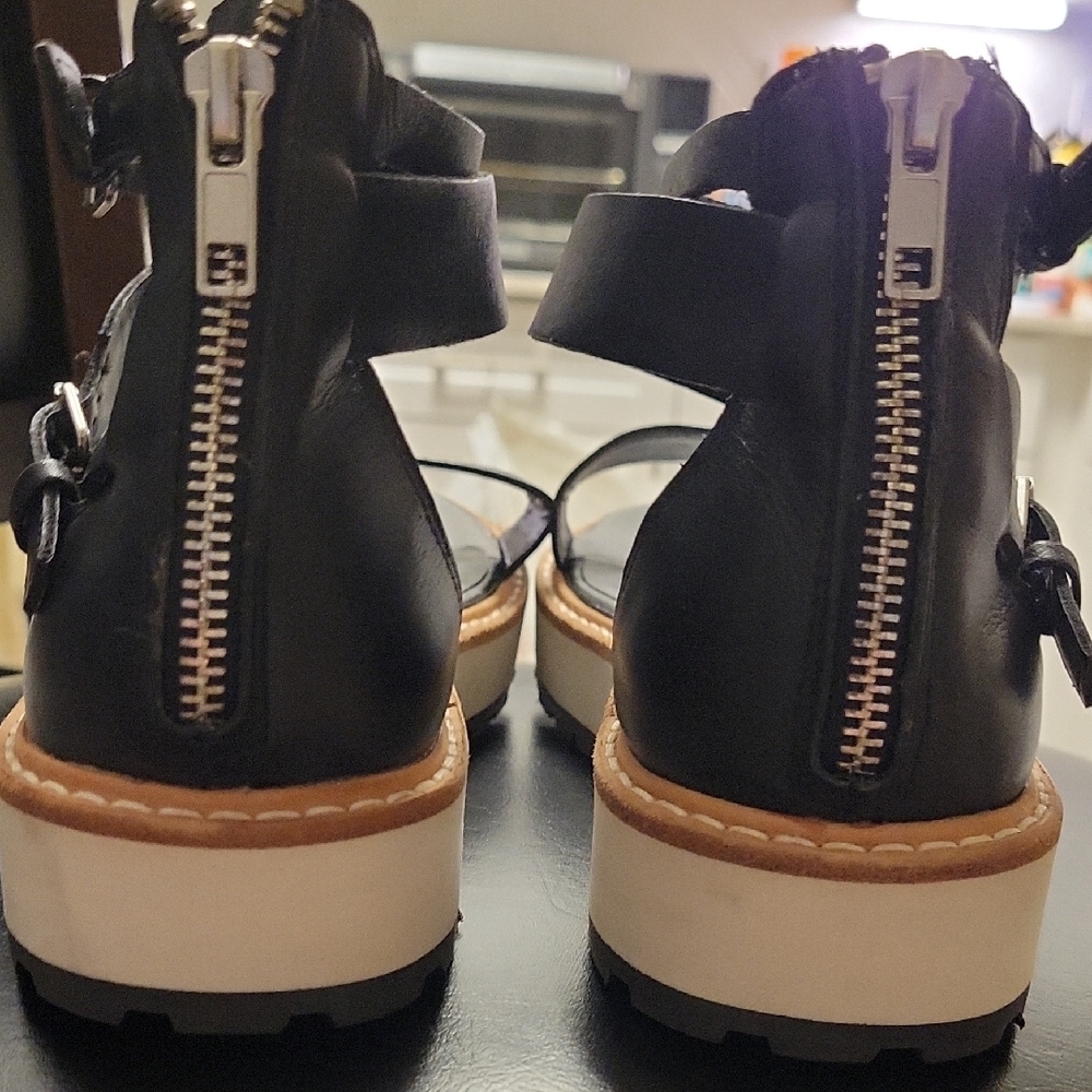 Black Platform Sandals With Adjustable Straps - image 3